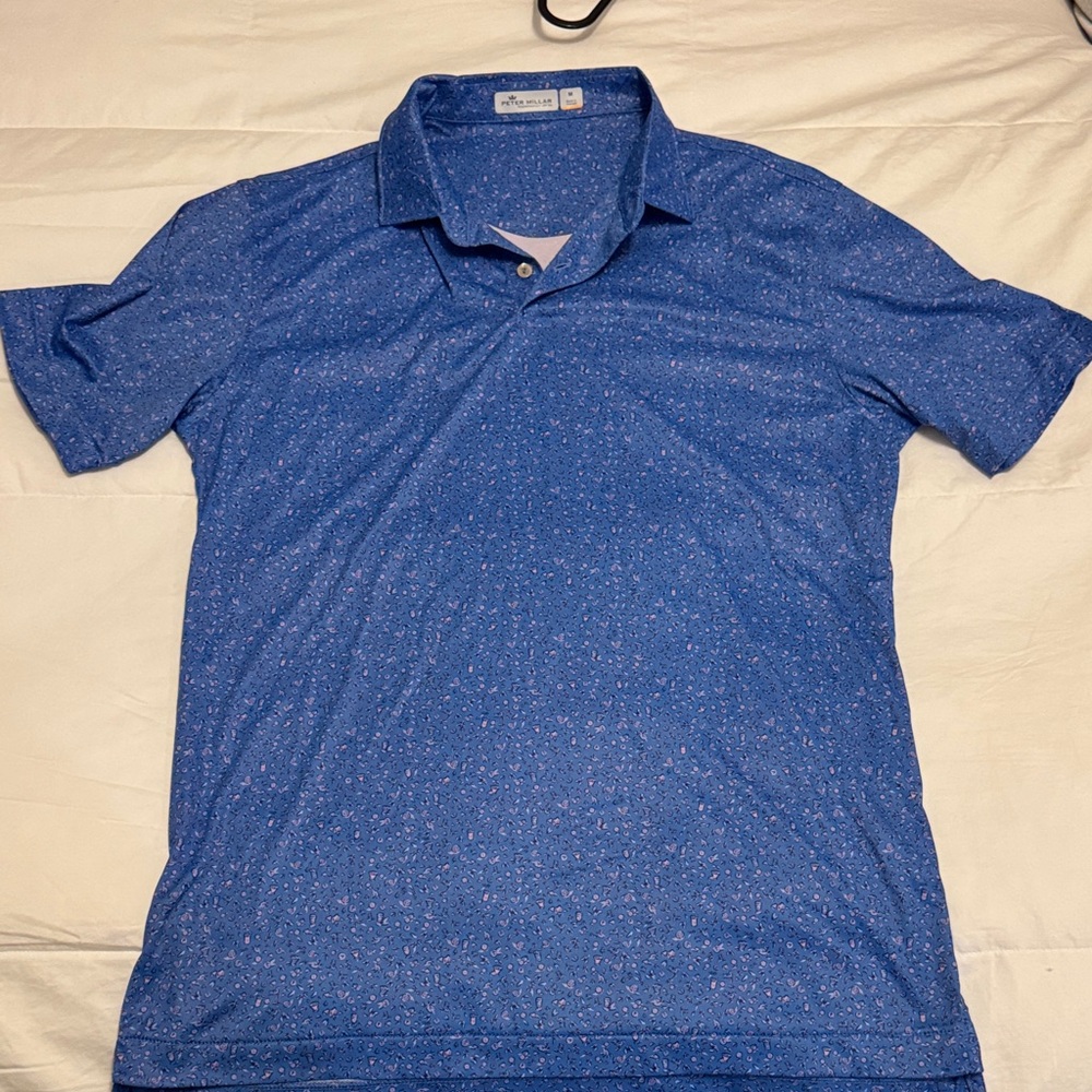 Peter Millar Speckled Blue Golf Shirt